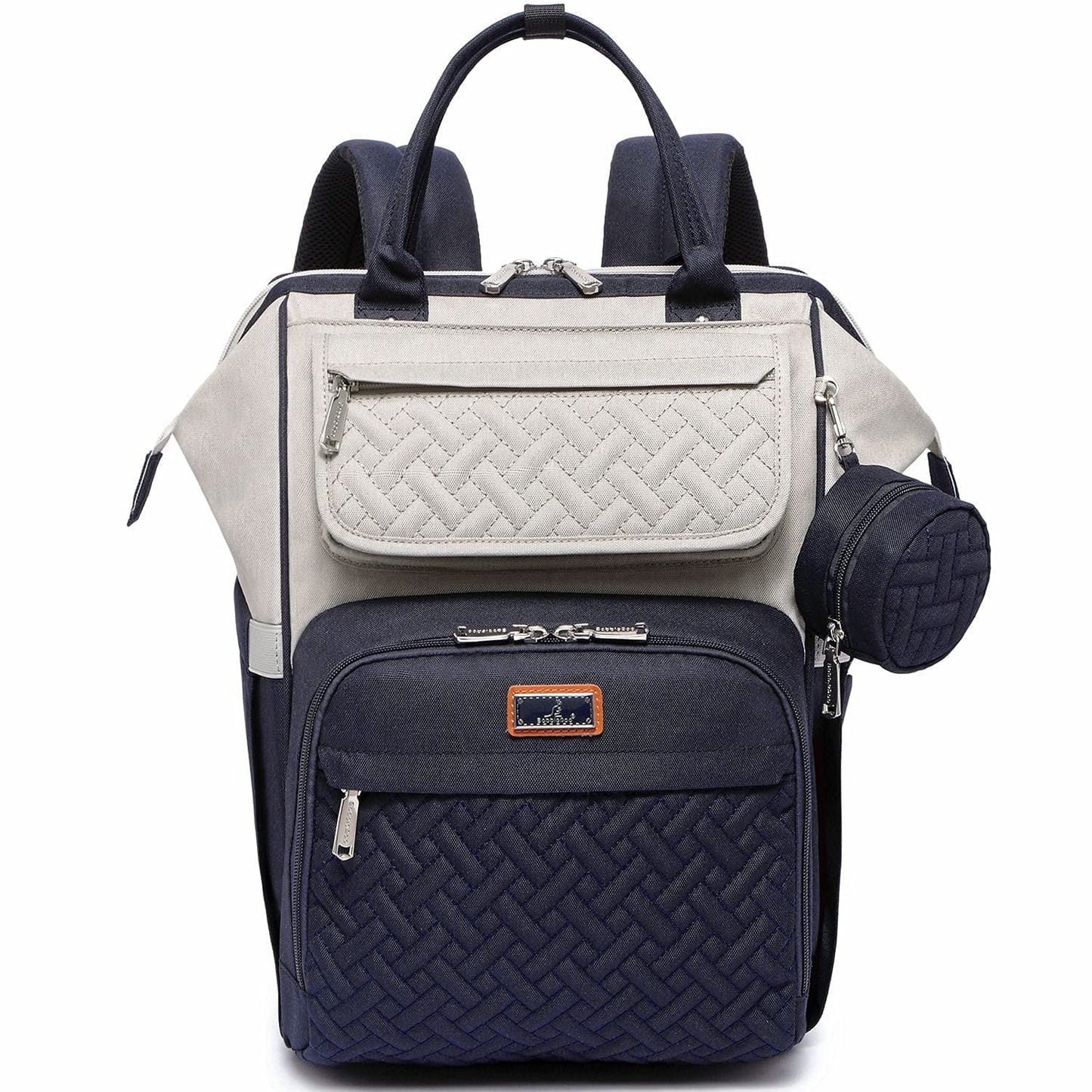 Diaper Bag Backpack, Spacious & Stylish Nappy Organizer, Stone Gray & Blue, 1 Pc