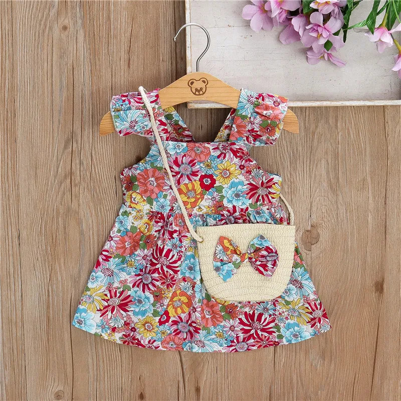 'BloomBelle' Ruffle Sundress with Matching Bag