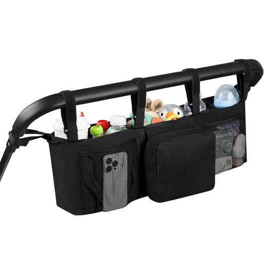 Double Stroller Organizer for Bob Duallie and Baby Jogger City Mini GT2, Double Baby Stroller Caddy Bag Organizer Accessories