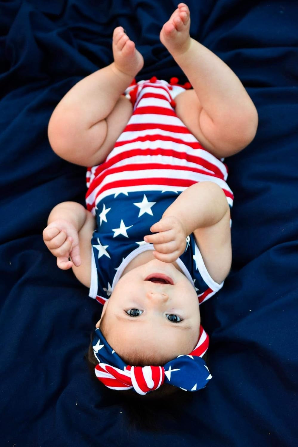 The Tiny Pals Independence Day Tassel Romper Set