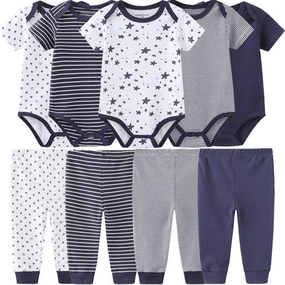 Baby Layette Set Baby Boys' 9-Piece Bodysuits Pants Set Toddler Girl Boy Unisex Baby Gift Sets