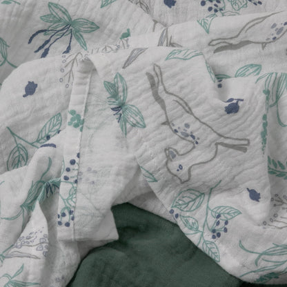 3-Pack Muslin Organic Cotton Swaddle Blankets for Newborn Infant Boys Girls 38"X40", Perky Fawn