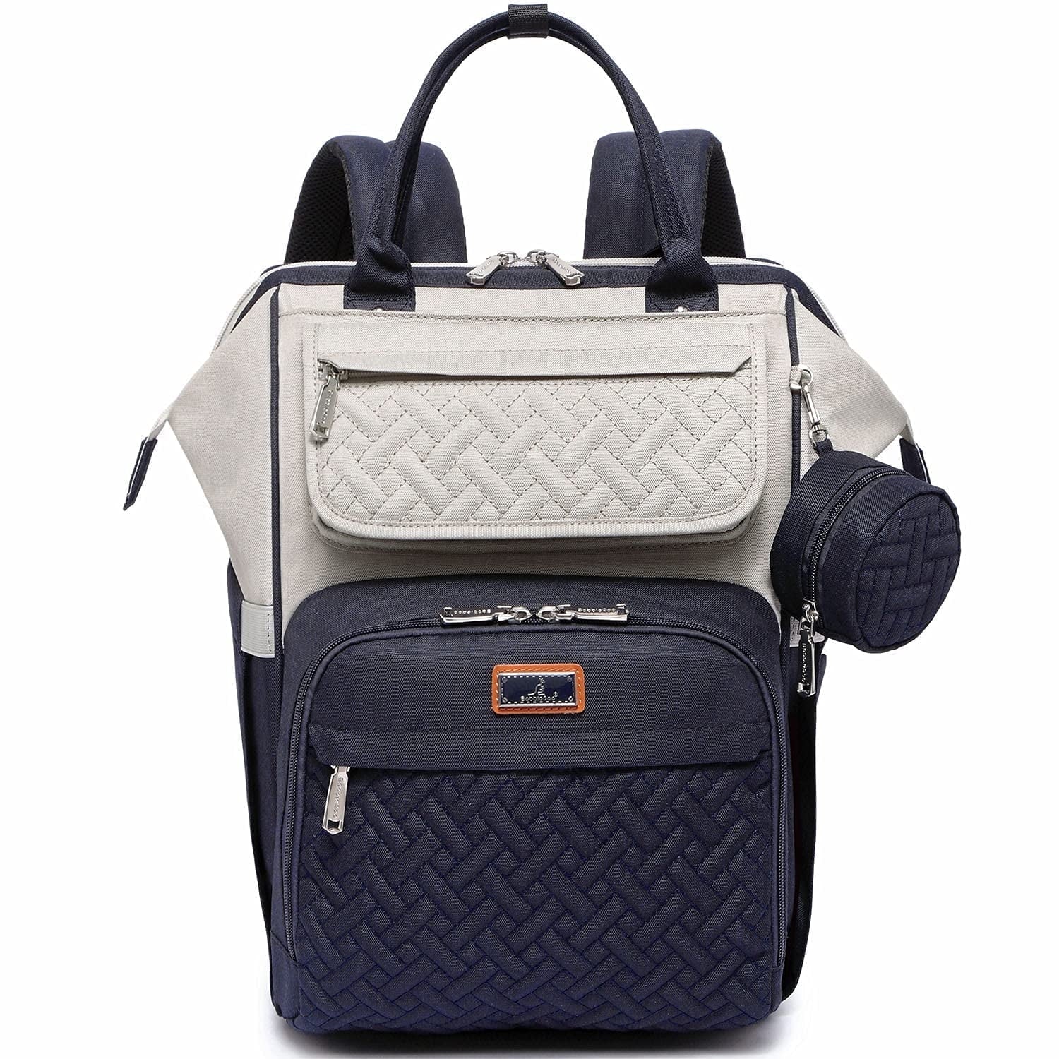 Diaper Bag Backpack, Spacious & Stylish Nappy Organizer, Stone Gray & Blue, 1 Pc