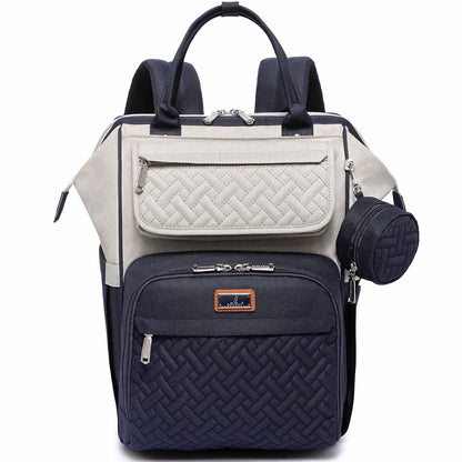 Diaper Bag Backpack, Spacious & Stylish Nappy Organizer, Stone Gray & Blue, 1 Pc