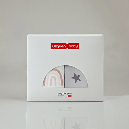 2-Pack Ultra Soft Fitted Microfiber Crib Sheets for Newborn Baby Boys Girls 28" X 52", Rainbows