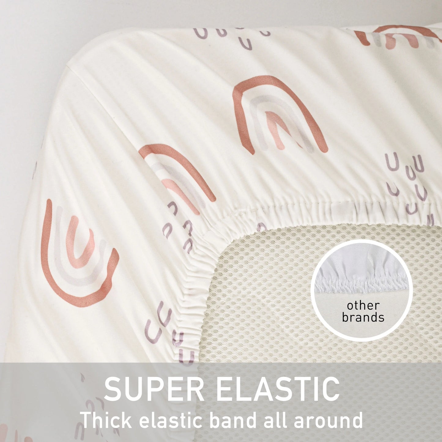 2-Pack Ultra Soft Fitted Microfiber Crib Sheets for Newborn Baby Boys Girls 28" X 52", Rainbows