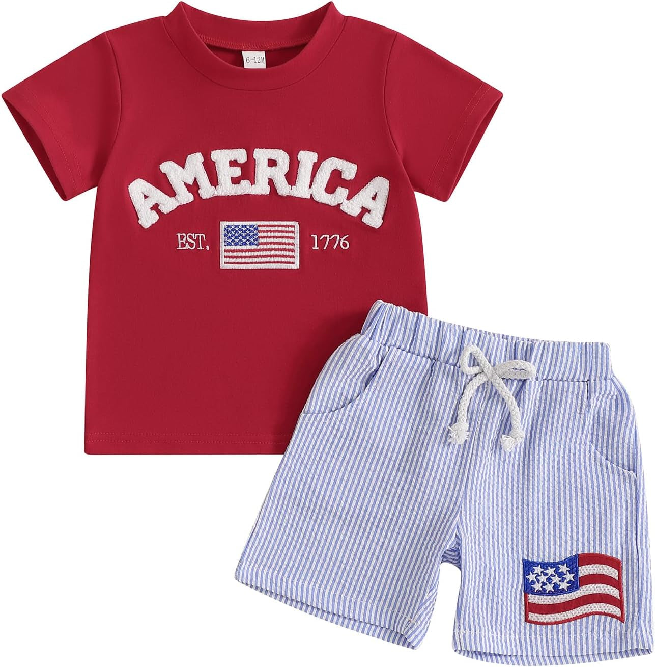 Toddler Baby Boy Summer Clothes Funny Letter T Shirt Elastic Waist Pockets Shorts Set 2 Piece Outfit