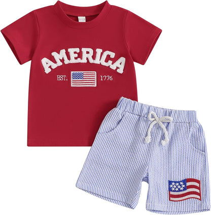 Toddler Baby Boy Summer Clothes Funny Letter T Shirt Elastic Waist Pockets Shorts Set 2 Piece Outfit