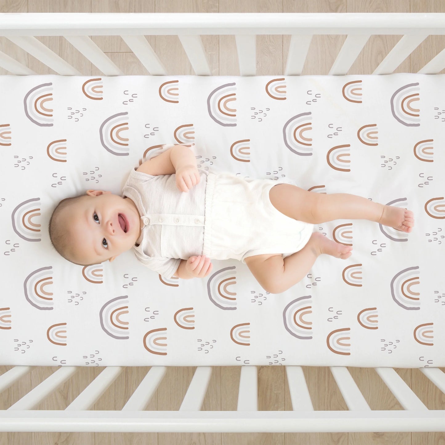 2-Pack Ultra Soft Fitted Microfiber Crib Sheets for Newborn Baby Boys Girls 28" X 52", Rainbows