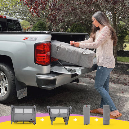 5 in 1 Portable Playard and Bassinet Bedside Sleeper for Newborn to Toddler, Unisex, Gray