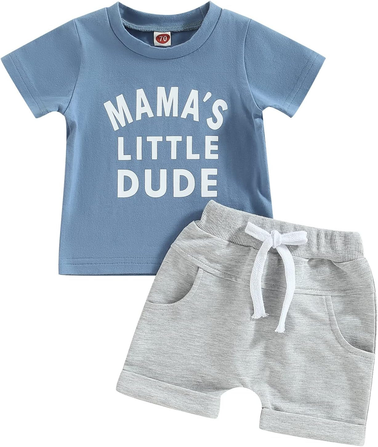 Toddler Baby Boy Summer Clothes Funny Letter T Shirt Elastic Waist Pockets Shorts Set 2 Piece Outfit