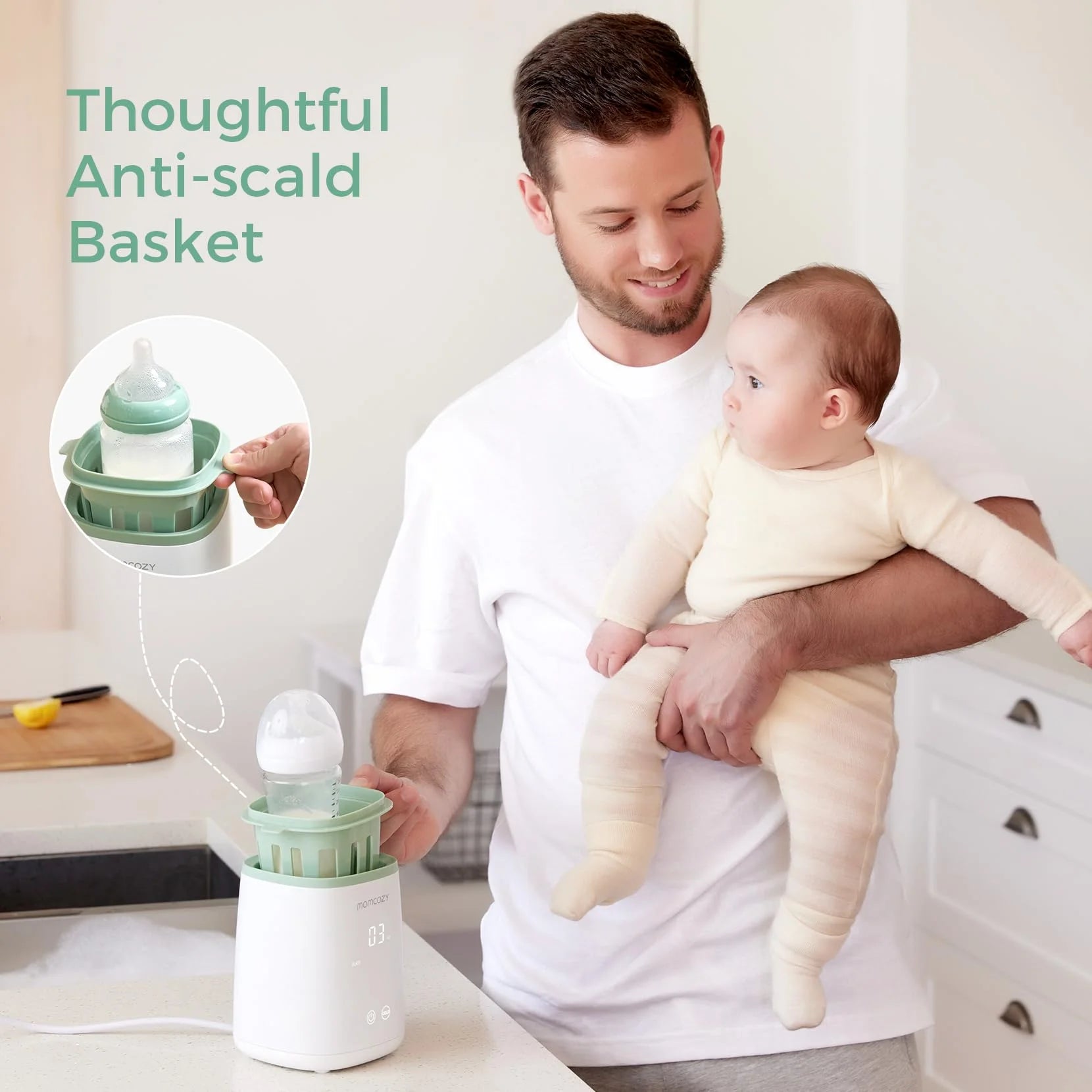 Baby Bottle Warmer, 6-In-1 Smart Temperature Control, Fast Baby Food Heater, Steam Sterilizer &  Breastmilk Storage Bags, Temp-Sensing Discoloration Milk Storage Bags, 180Ml/120 Count