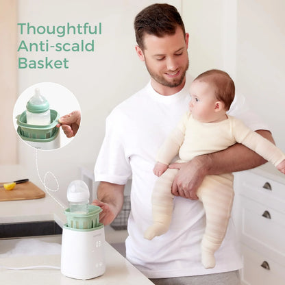 Baby Bottle Warmer, 6-In-1 Smart Temperature Control, Fast Baby Food Heater, Steam Sterilizer &  Breastmilk Storage Bags, Temp-Sensing Discoloration Milk Storage Bags, 180Ml/120 Count
