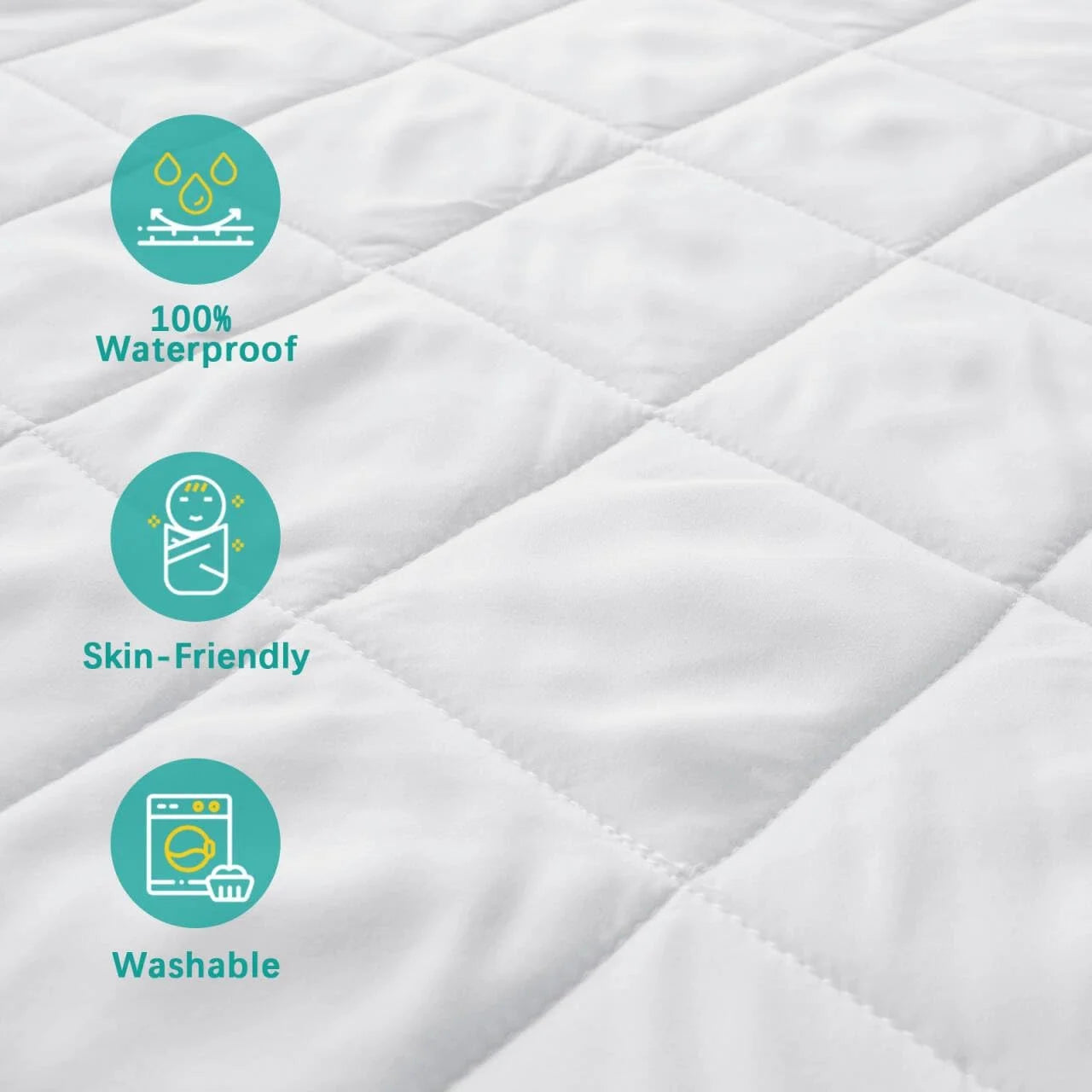 Waterproof Zippered Polyester Mattress Encasement, Crib Bed