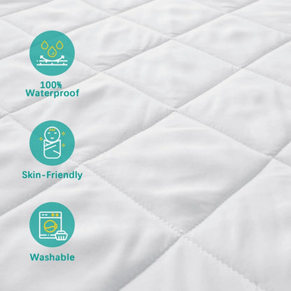 Waterproof Zippered Polyester Mattress Encasement, Crib Bed