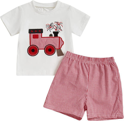 Toddler Baby Boy Summer Clothes Funny Letter T Shirt Elastic Waist Pockets Shorts Set 2 Piece Outfit