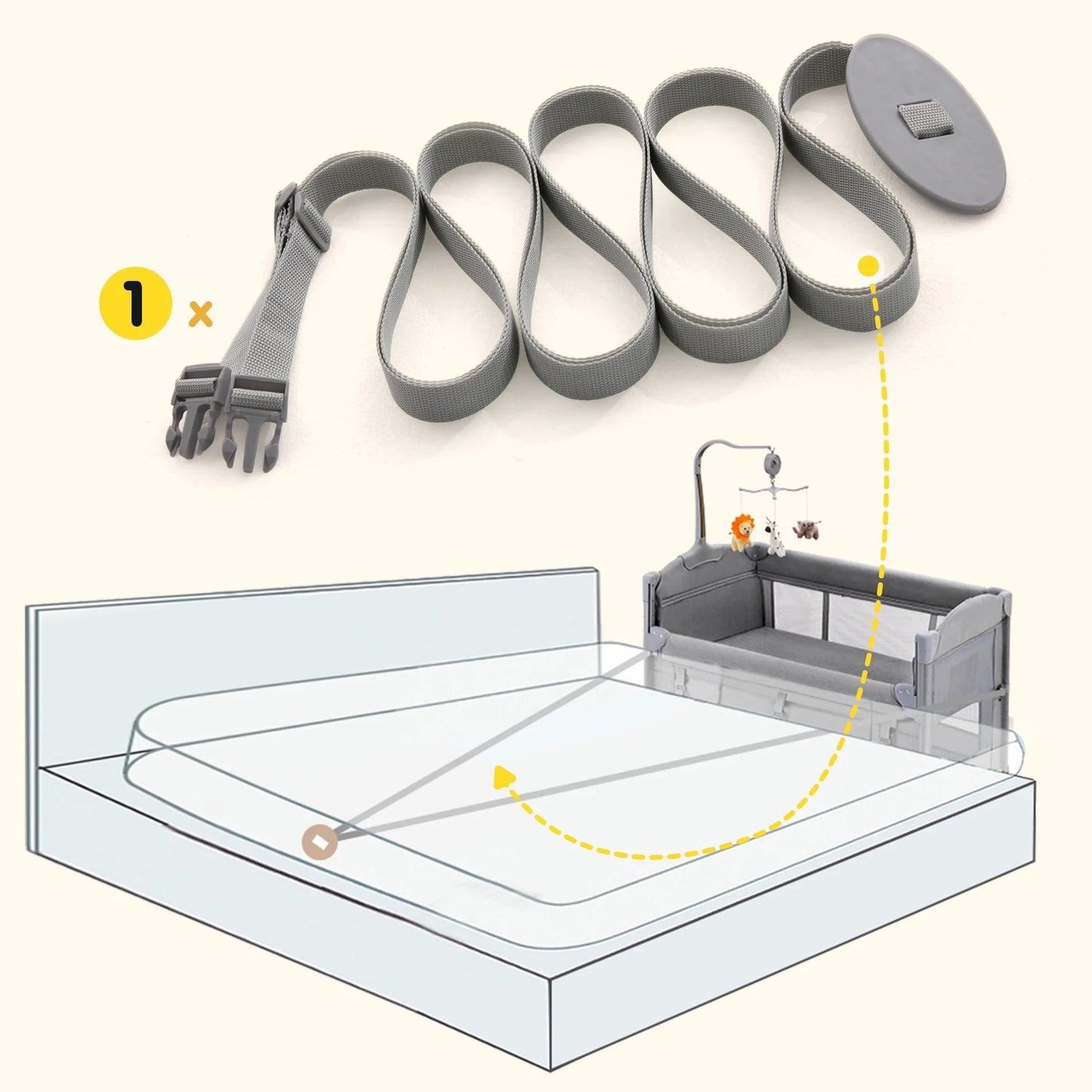 5 in 1 Portable Playard and Bassinet Bedside Sleeper for Newborn to Toddler, Unisex, Gray