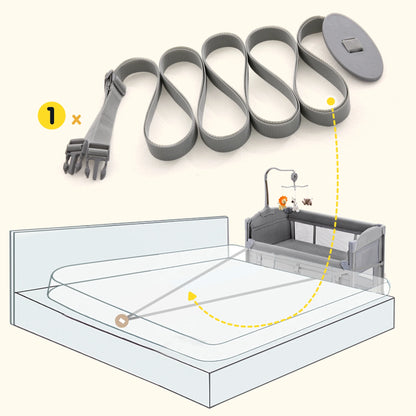 5 in 1 Portable Playard and Bassinet Bedside Sleeper for Newborn to Toddler, Unisex, Gray