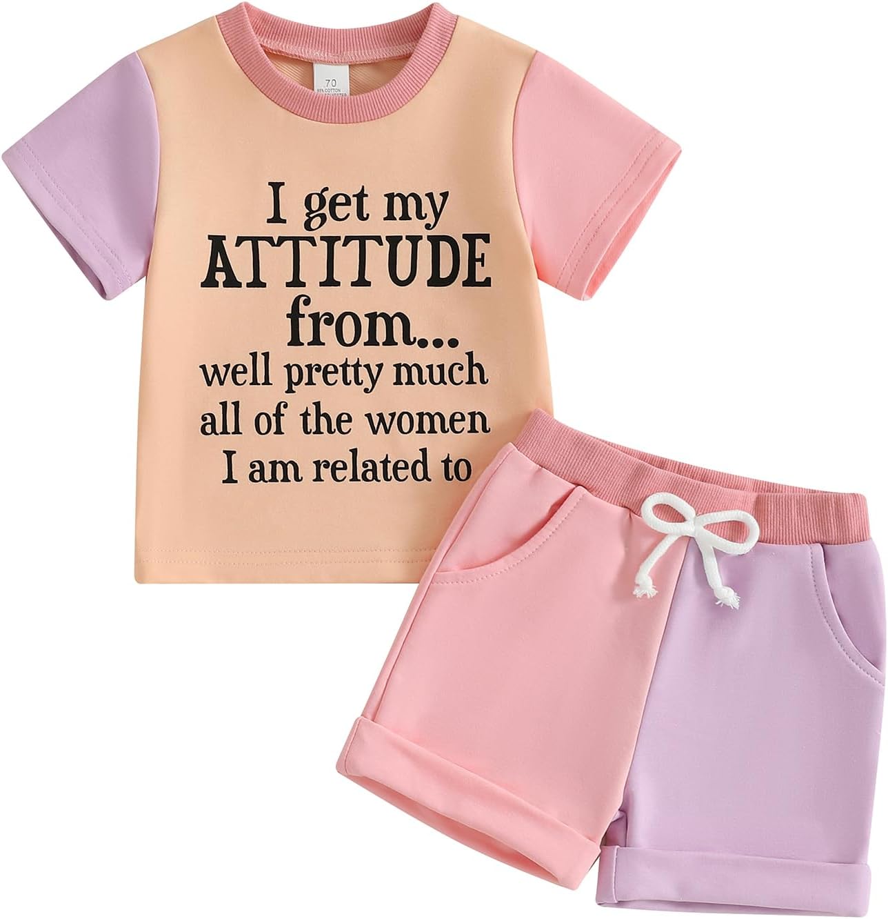 The 'Tiny Trendsetter' Contrast Short Set