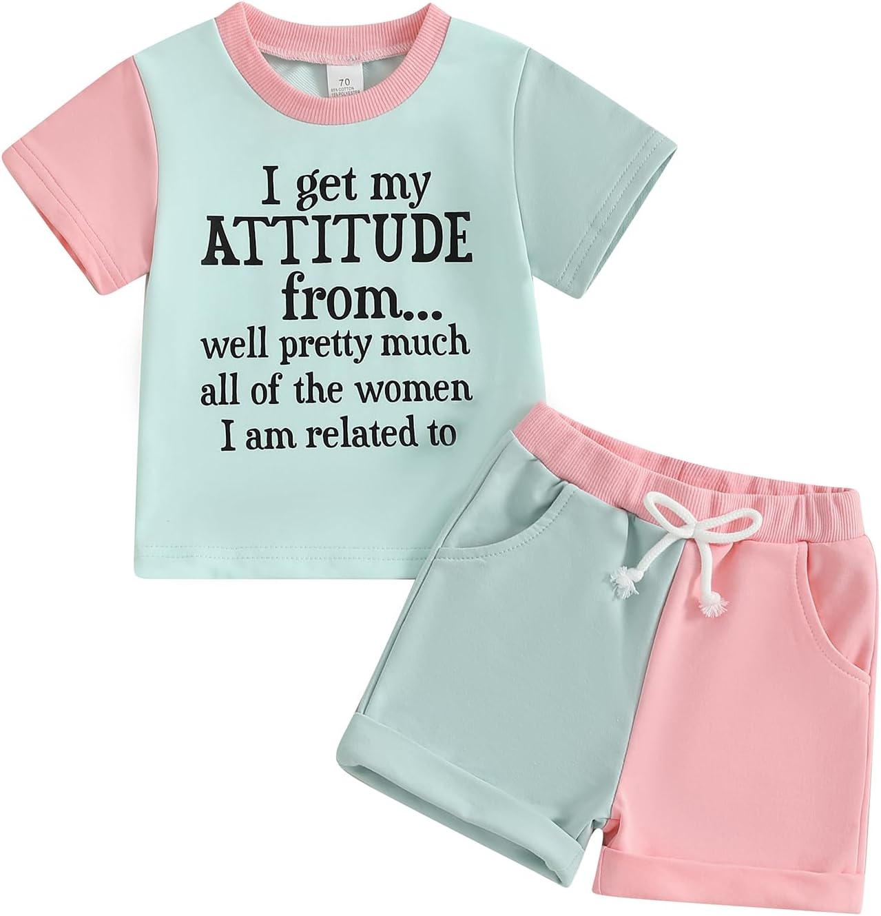 The 'Tiny Trendsetter' Contrast Short Set