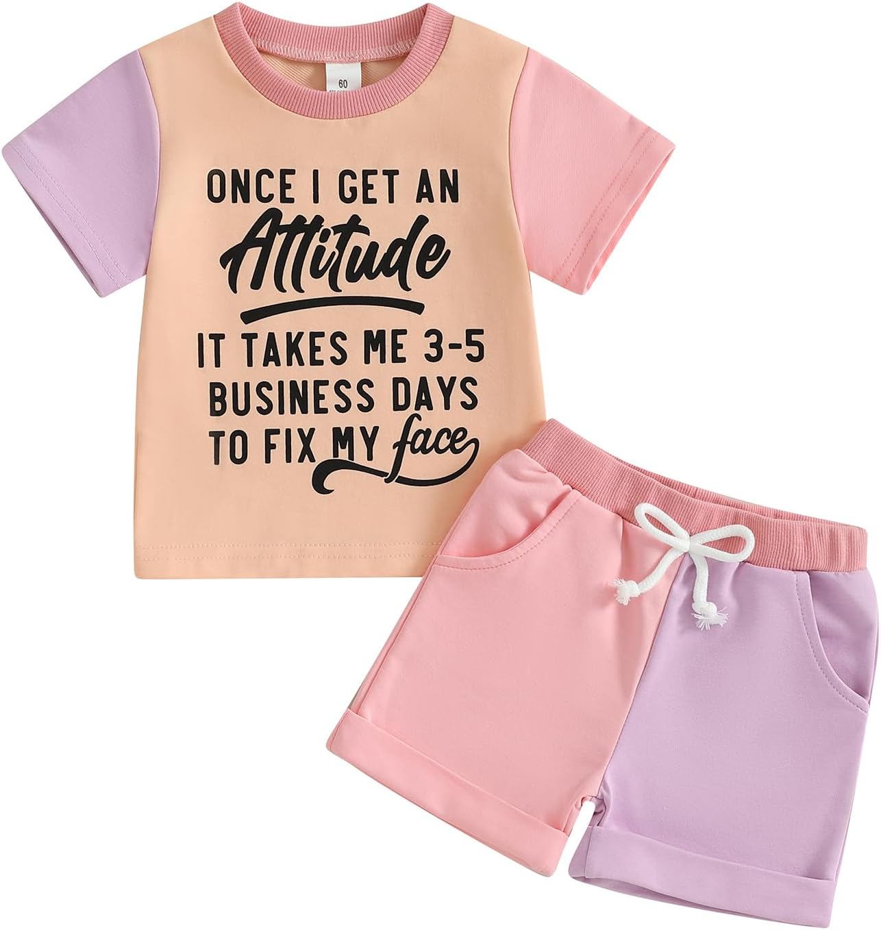 The 'Tiny Trendsetter' Contrast Short Set