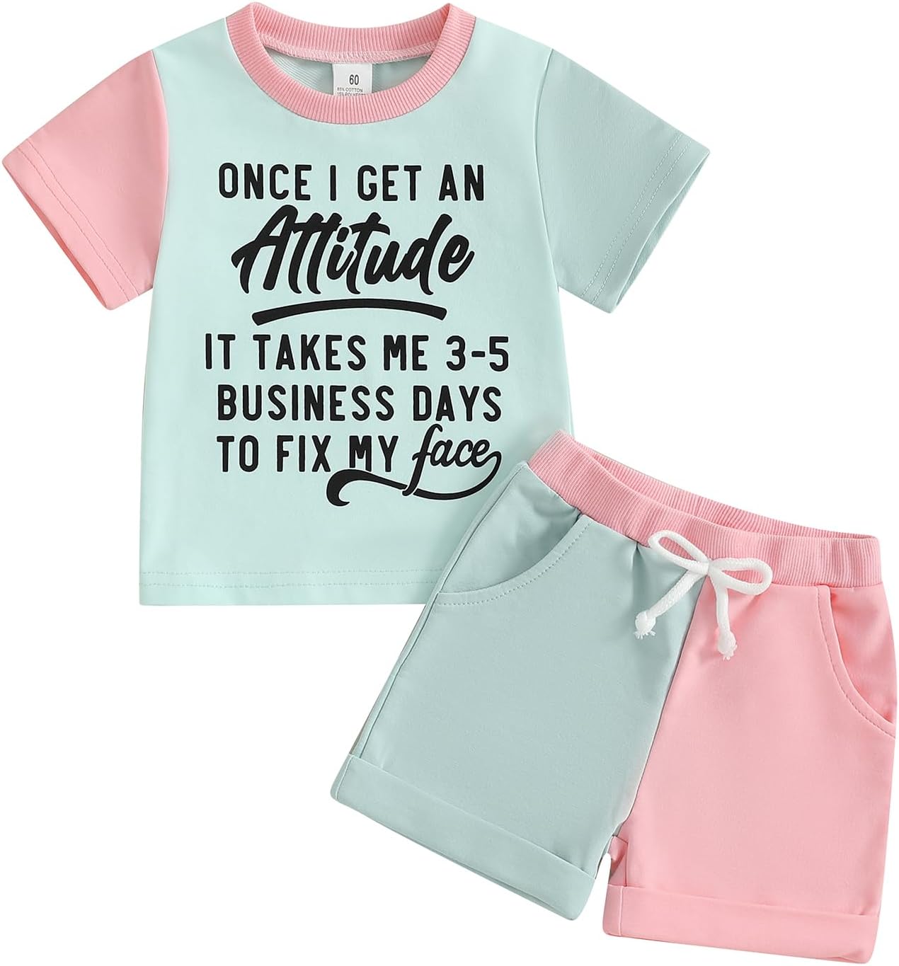 The 'Tiny Trendsetter' Contrast Short Set