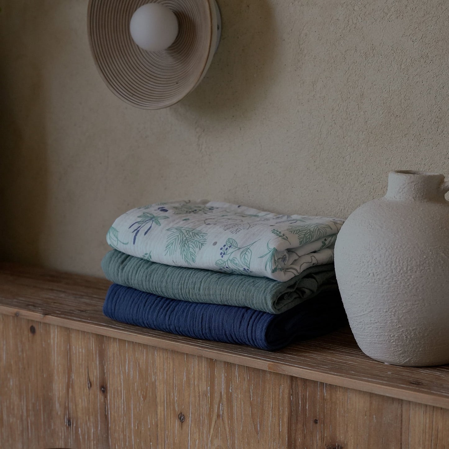 3-Pack Muslin Organic Cotton Swaddle Blankets for Newborn Infant Boys Girls 38"X40", Perky Fawn