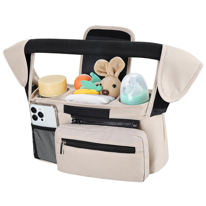 Double Stroller Organizer for Bob Duallie and Baby Jogger City Mini GT2, Double Baby Stroller Caddy Bag Organizer Accessories