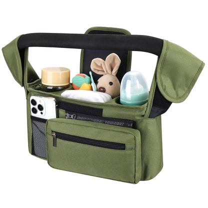 Double Stroller Organizer for Bob Duallie and Baby Jogger City Mini GT2, Double Baby Stroller Caddy Bag Organizer Accessories