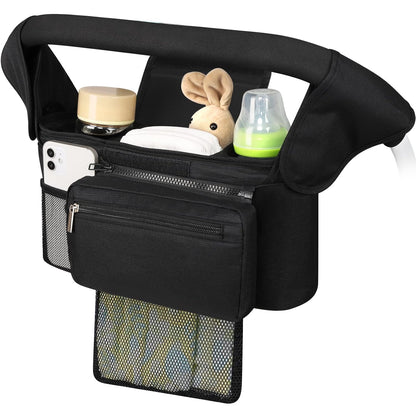 Double Stroller Organizer for Bob Duallie and Baby Jogger City Mini GT2, Double Baby Stroller Caddy Bag Organizer Accessories