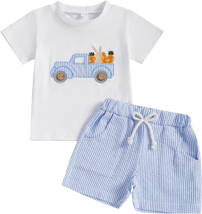 Toddler Baby Boy Summer Clothes Funny Letter T Shirt Elastic Waist Pockets Shorts Set 2 Piece Outfit