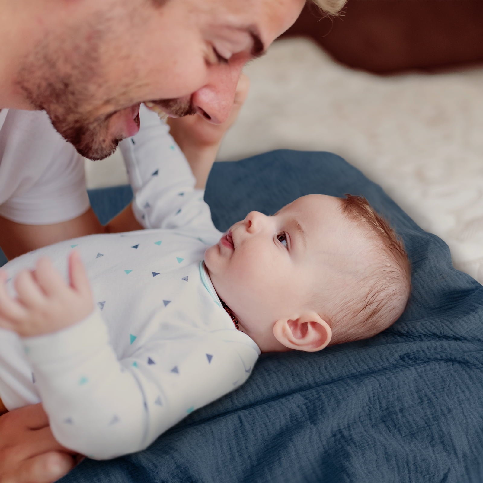 3-Pack Muslin Organic Cotton Swaddle Blankets for Newborn Infant Boys Girls 38"X40", Perky Fawn