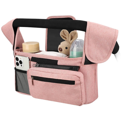 Double Stroller Organizer for Bob Duallie and Baby Jogger City Mini GT2, Double Baby Stroller Caddy Bag Organizer Accessories