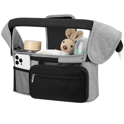 Double Stroller Organizer for Bob Duallie and Baby Jogger City Mini GT2, Double Baby Stroller Caddy Bag Organizer Accessories