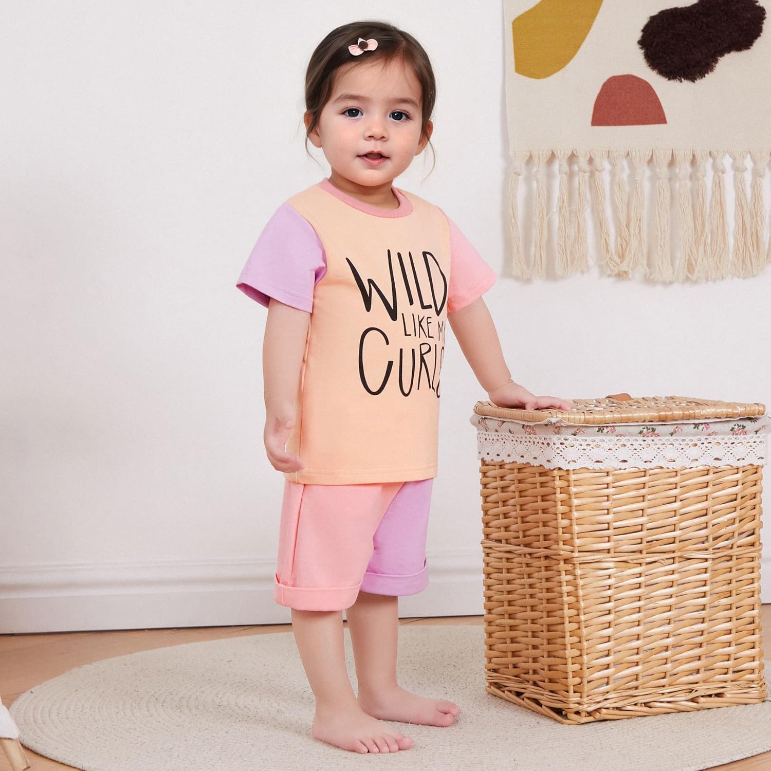 The 'Tiny Trendsetter' Contrast Short Set