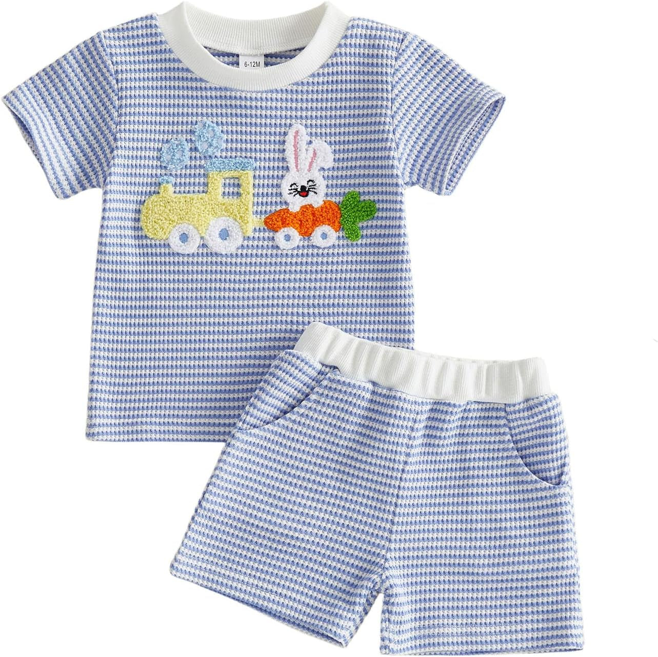 Toddler Baby Boy Summer Clothes Funny Letter T Shirt Elastic Waist Pockets Shorts Set 2 Piece Outfit