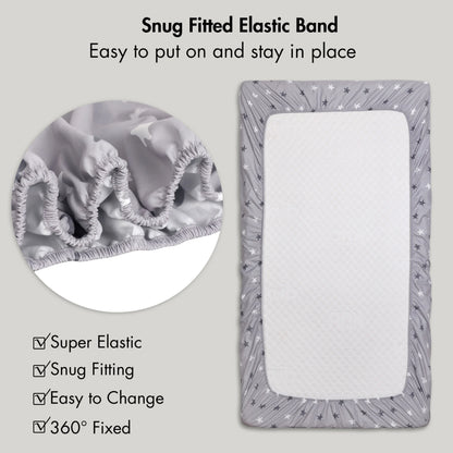 2-Pack Ultra Soft Fitted Microfiber Crib Sheets for Newborn Baby Boys Girls 28" X 52", Rainbows