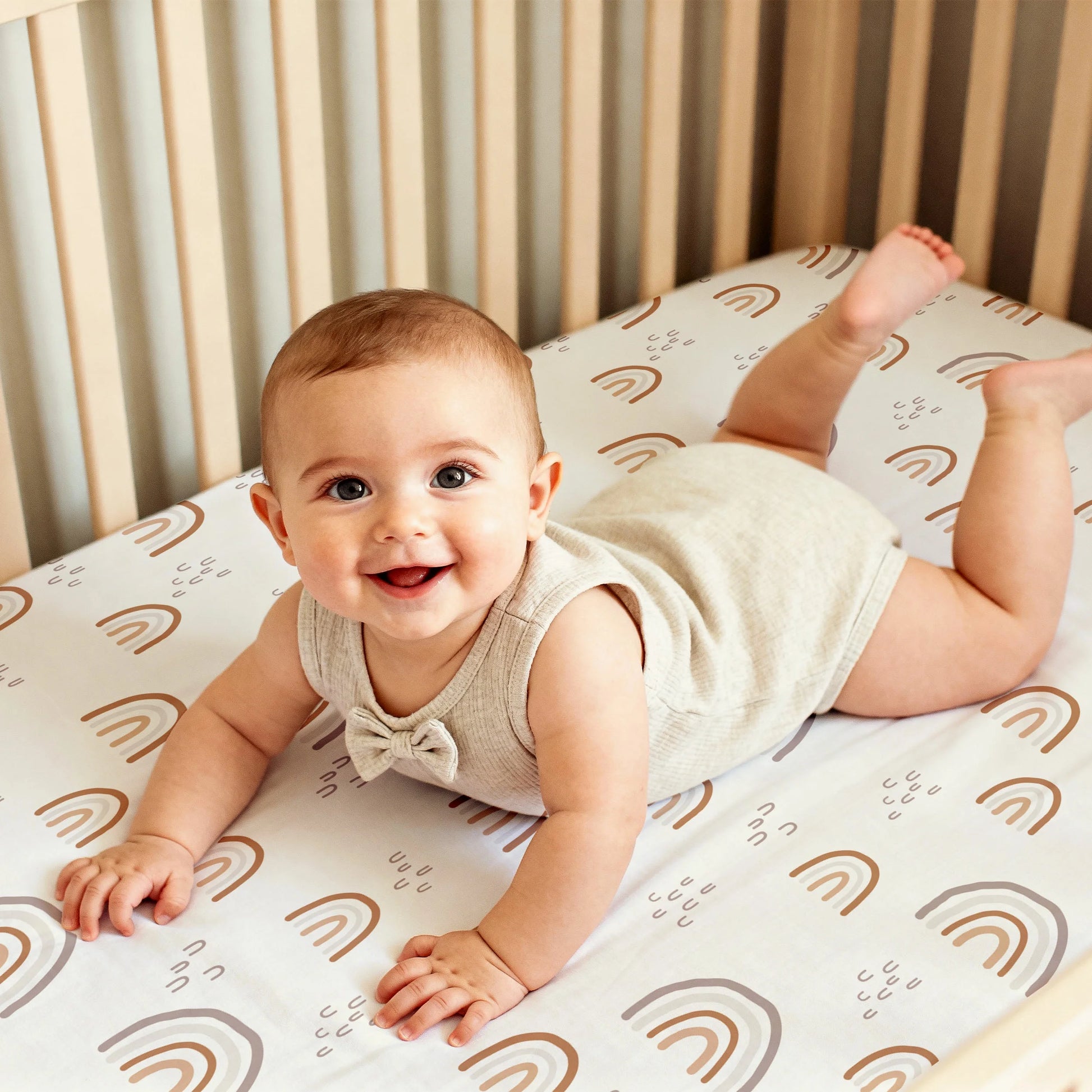 2-Pack Ultra Soft Fitted Microfiber Crib Sheets for Newborn Baby Boys Girls 28" X 52", Rainbows