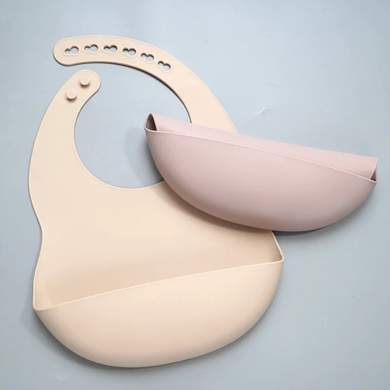 Muslinlife Newborn Baby Silicone Feeding Tableware Waterproof Baby Bibs for Toddler Breakfast Feedings