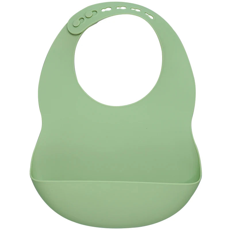 Muslinlife Newborn Baby Silicone Feeding Tableware Waterproof Baby Bibs for Toddler Breakfast Feedings