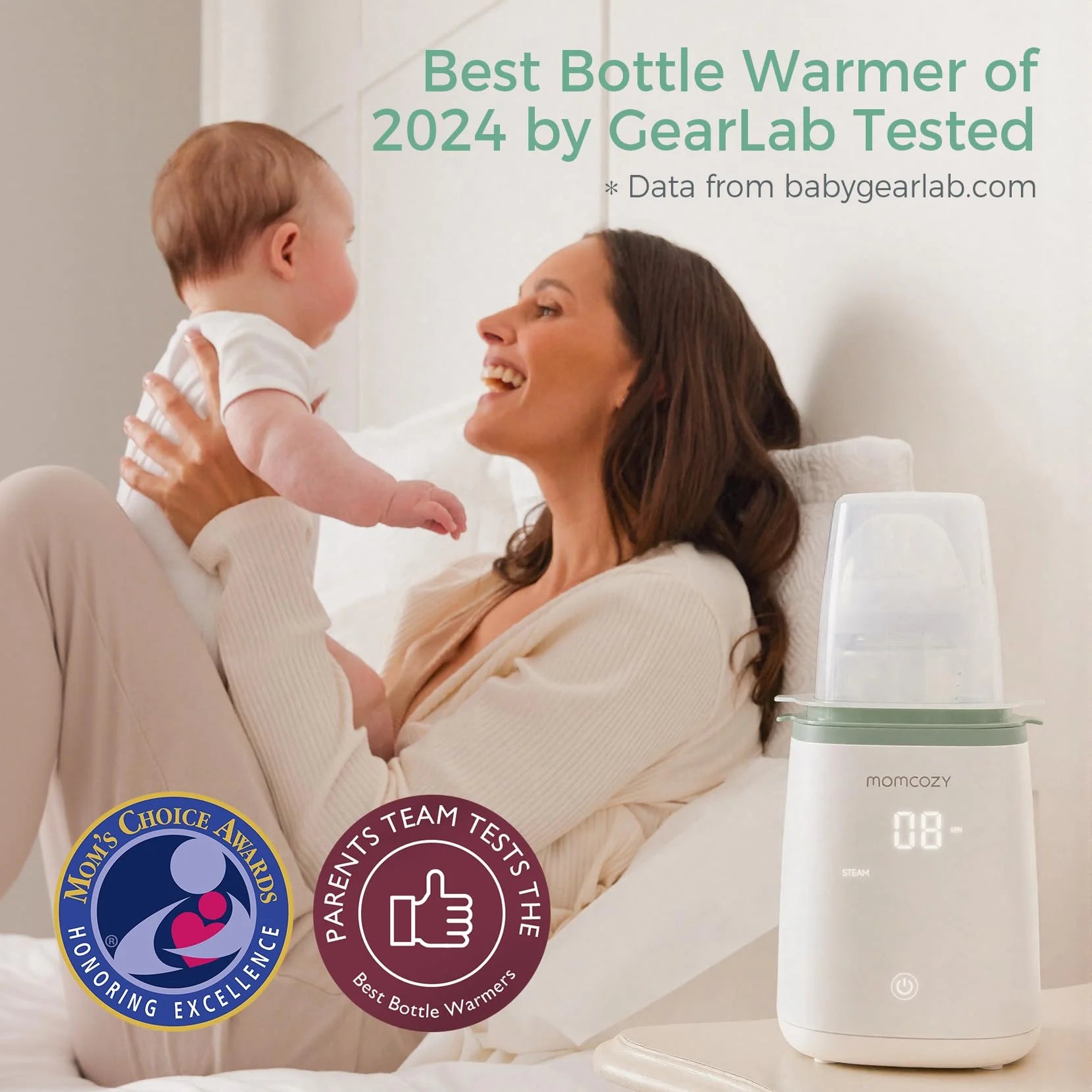 Baby Bottle Warmer, 6-In-1 Smart Temperature Control, Fast Baby Food Heater, Steam Sterilizer &  Breastmilk Storage Bags, Temp-Sensing Discoloration Milk Storage Bags, 180Ml/120 Count