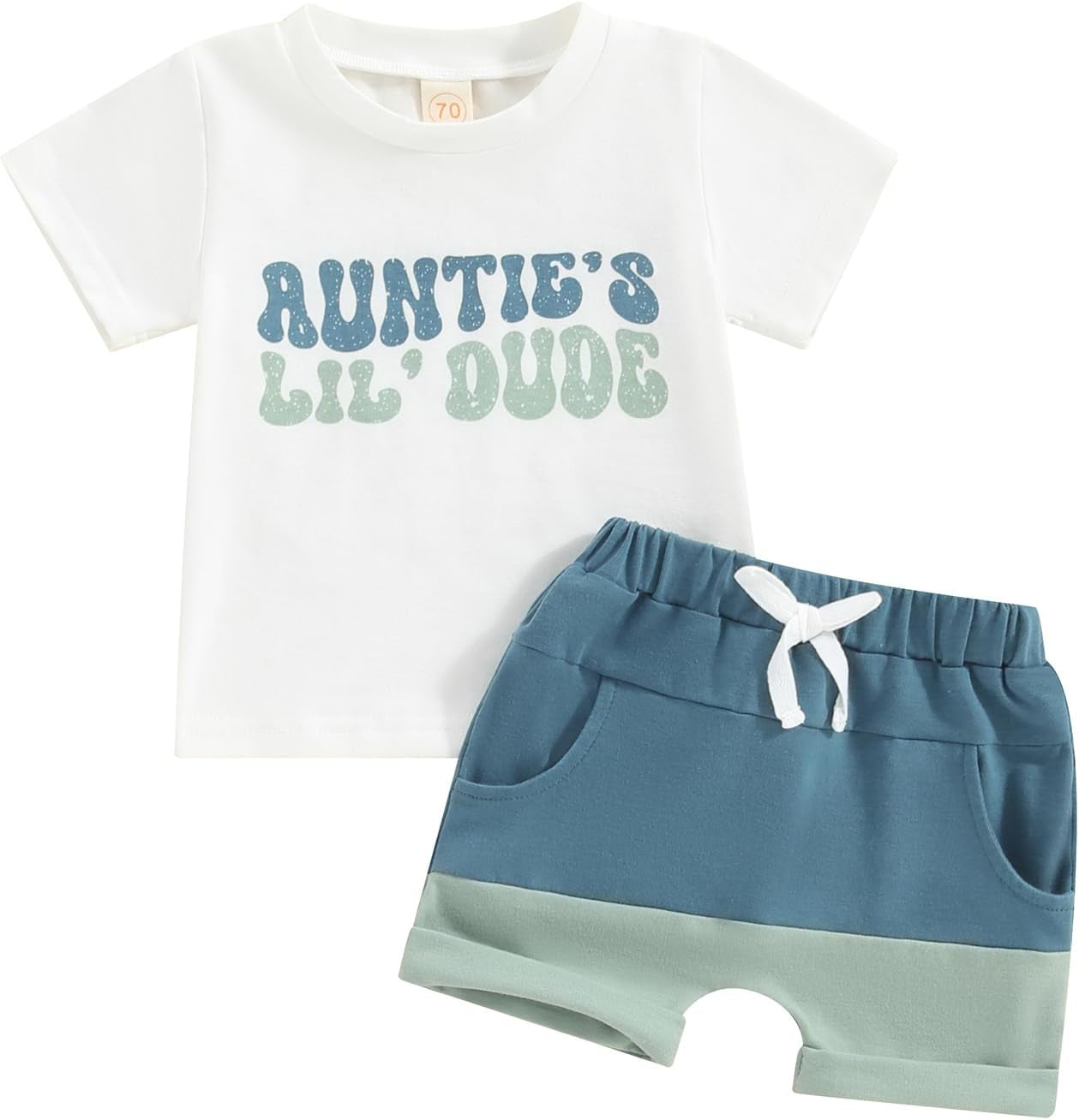 Toddler Baby Boy Summer Clothes Funny Letter T Shirt Elastic Waist Pockets Shorts Set 2 Piece Outfit