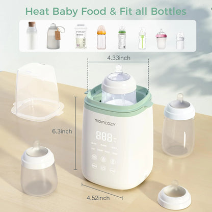 Baby Bottle Warmer, 6-In-1 Smart Temperature Control, Fast Baby Food Heater, Steam Sterilizer &  Breastmilk Storage Bags, Temp-Sensing Discoloration Milk Storage Bags, 180Ml/120 Count