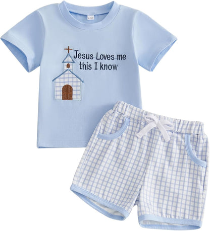 Toddler Baby Boy Summer Clothes Funny Letter T Shirt Elastic Waist Pockets Shorts Set 2 Piece Outfit