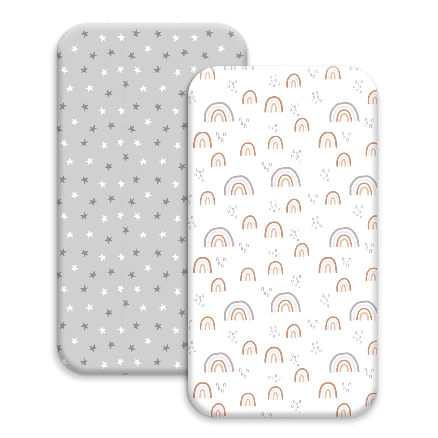 2-Pack Ultra Soft Fitted Microfiber Crib Sheets for Newborn Baby Boys Girls 28" X 52", Rainbows