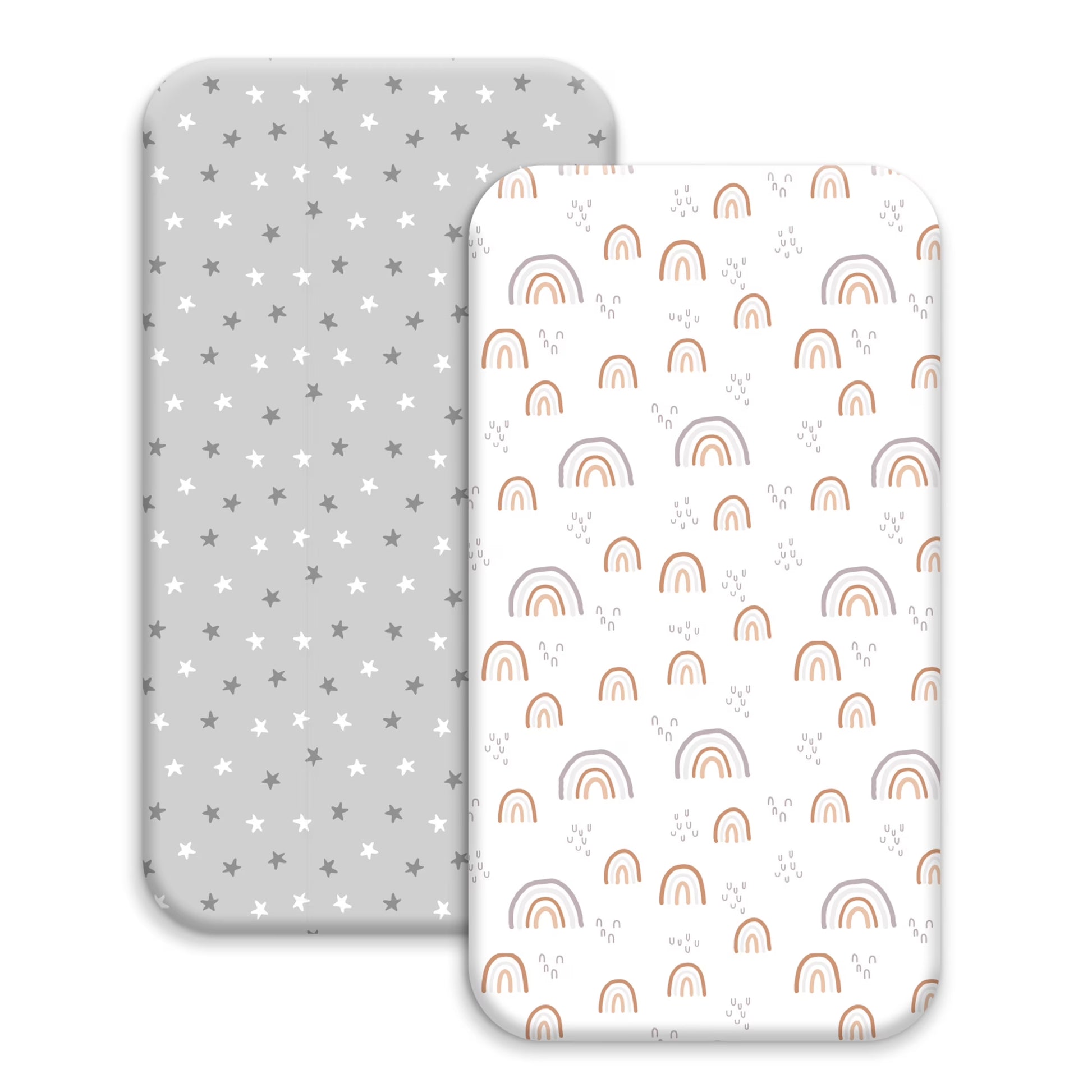 2-Pack Ultra Soft Fitted Microfiber Crib Sheets for Newborn Baby Boys Girls 28" X 52", Rainbows