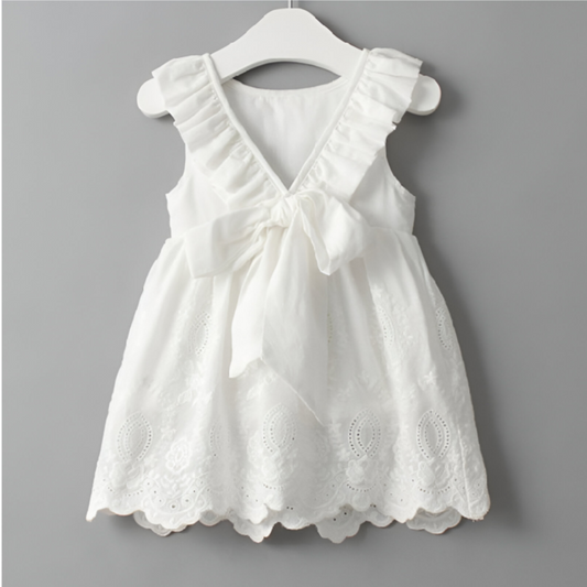 'SunLily' Backless Cotton Eyelet Summer Dress